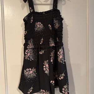 Zunie Black romper with Pink Floral Design